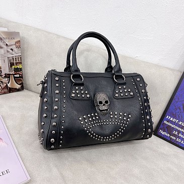 Rivets Skull Satchel Studded Handbag