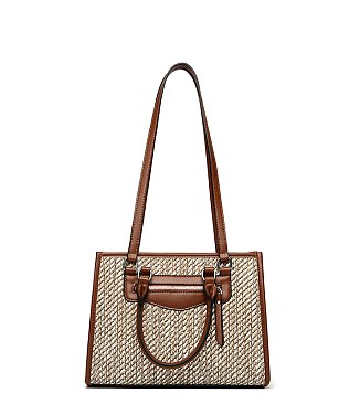 Canvas Boxy Style Tote-Crossbody Bag