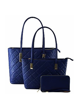 Quilted 3-in-1 Tote Set