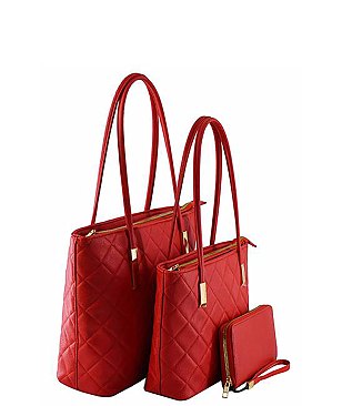 Quilted 3-in-1 Tote Set