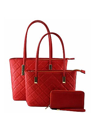 Quilted 3-in-1 Tote Set