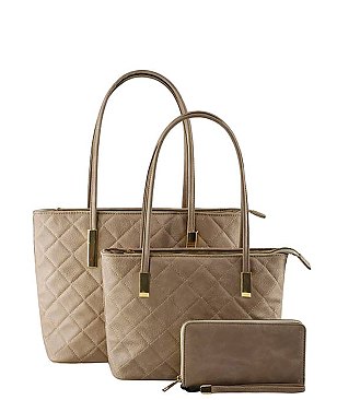 Quilted 3-in-1 Tote Set