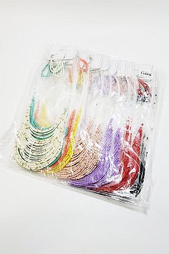 PACK OF (12 SETS) Seed Bead Necklace and Earrings Set