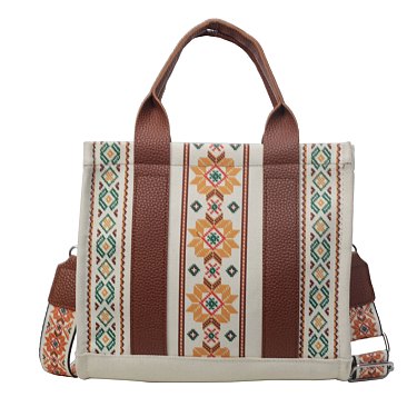 Aztec Print Canvas Tote With Guitar Strap