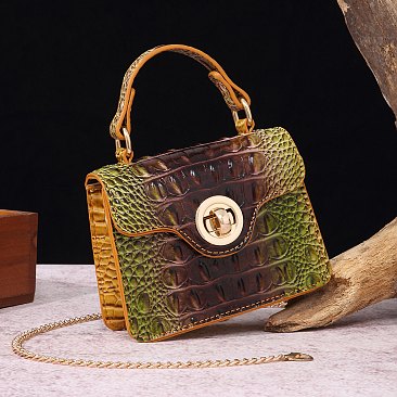 Tie-dyed Crocodile Skin Crossbody Bag