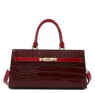 wine color handbag