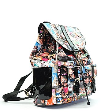 Obama Michele Print Draw String Backpack