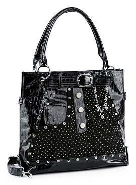 Belted Jean Design Tote Handbag