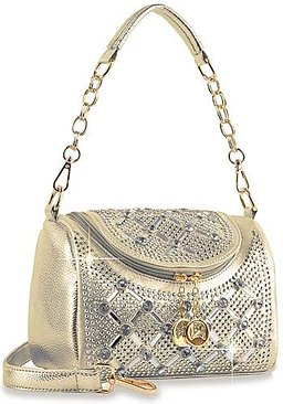 Rhinestone Design Top Flap Petite Handbag