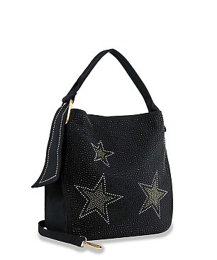 Sparkling Stars Denim Hobo Handbag