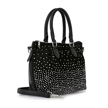 Glamorous Rhinestone Design Tote Handbag