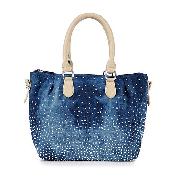 Glamorous Rhinestone Design Tote Handbag