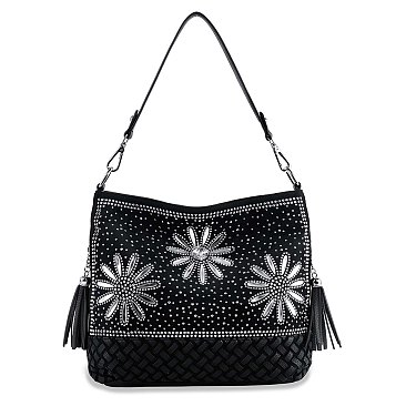 Daisy Rhinestone Hobo Handbag