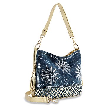 Daisy Rhinestone Hobo Handbag