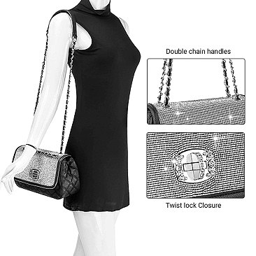 Sparkling Top Flap Shoulder Bag