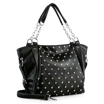 Studded Rhinestone Chain Shoulder Bag