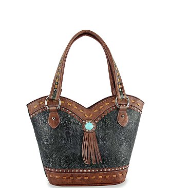 Western Style Embossed Handbag