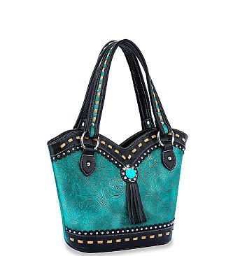 Western Style Embossed Handbag