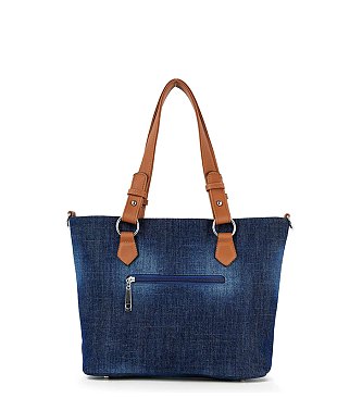 Rhinestone Denim Fashion Tote