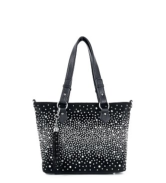 Glamorous Rhinestone Shopper Tote