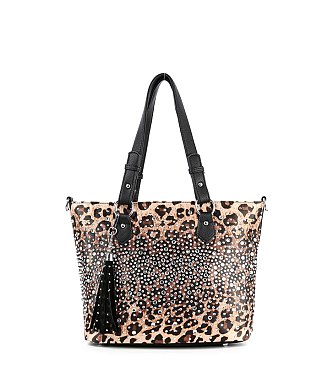 Glamorous Rhinestone Shopper Tote