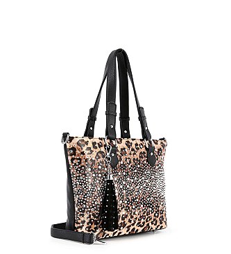 Glamorous Rhinestone Shopper Tote