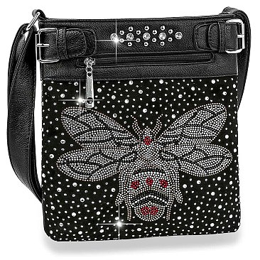 Rhinestone Bee Crossbody Sling