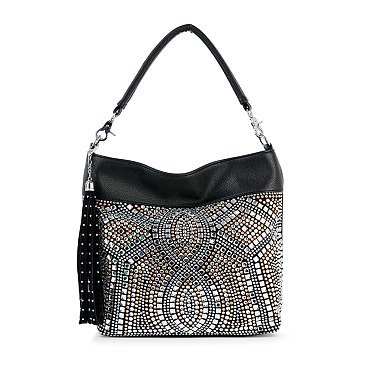 Rhinestone Bling Design Hobo Handbag