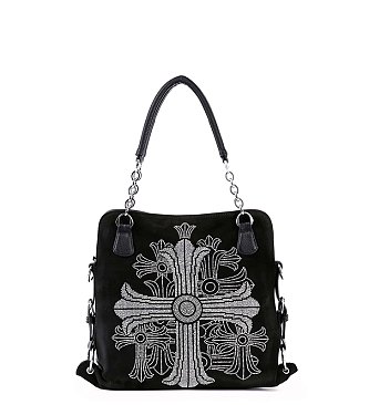 Dazzling Rhinestone Cross Shoulder Bag