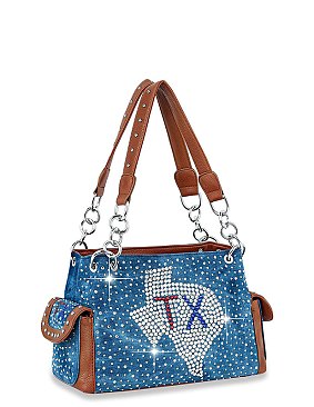 Texas Bling Denim Shoulder Bag