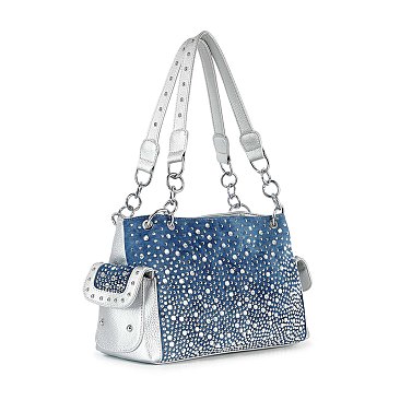 Glamorous Ombre Rhinestone Patterned Fashion Handbag