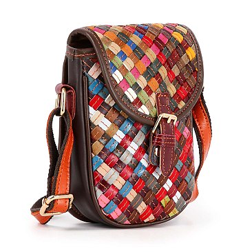 Genuine Leather Colorful Petite Crossbody Sling