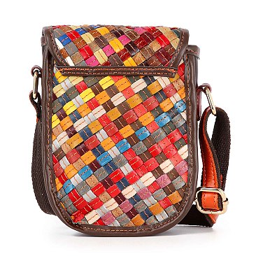 Genuine Leather Colorful Petite Crossbody Sling