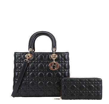 BLACK HANDBAGS WITH WALLET