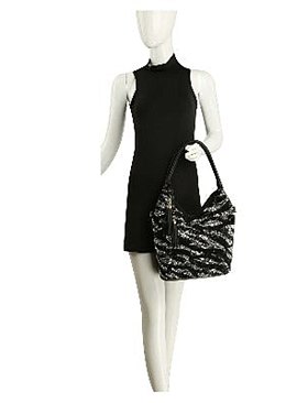 Zebra Rhinestone Pattern Shoulder Bag