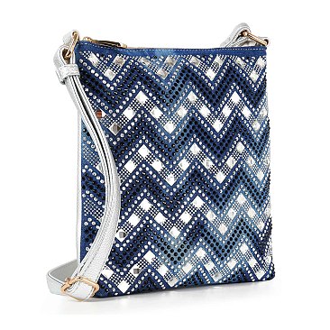 Brilliant Stone Design Crossbody Handbag