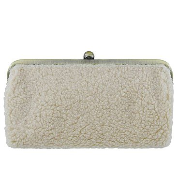 Terry Fur Kiss Lock Clutch Wallet