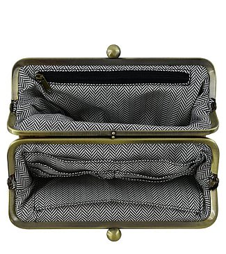 Suede Kiss Lock Clutch Wallet