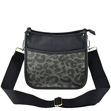 Leopard Colorblock Hobo Crossbody Bag