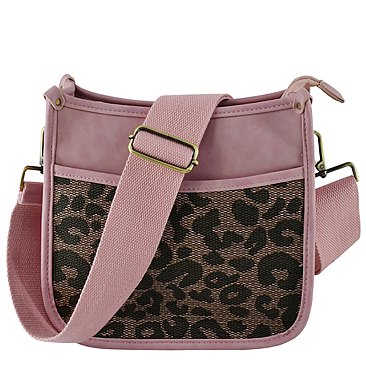 Leopard Colorblock Hobo Crossbody Bag