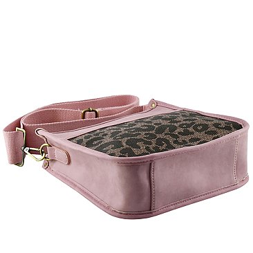 Leopard Colorblock Hobo Crossbody Bag