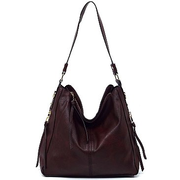 Dual Side Zippered Shoulder / Hobo Bag