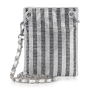 Striped Rhinestone Petite Crossbody Sling