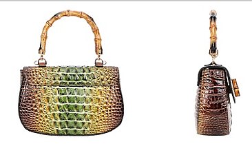 2 in 1 Crocodile Bamboo Handle Tie-dyed Satchel Wallet Set > Satchel ...