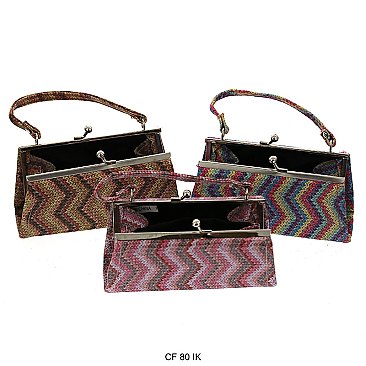 Pack of 12 Large Coin Purses in Aztec Design