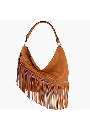 CHILLX Fringe Hobo Shoulder Bag