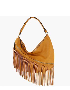 CHILLX Fringe Hobo Shoulder Bag