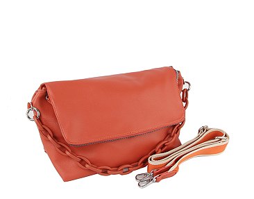 Fashion Flap Chain Link Crossbody Bag