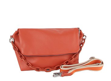 Fashion Flap Chain Link Crossbody Bag