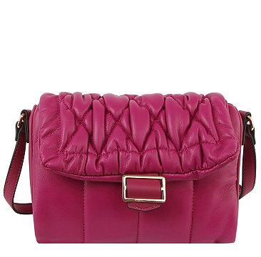 Quilted Puffy Flap Crossbody Bag